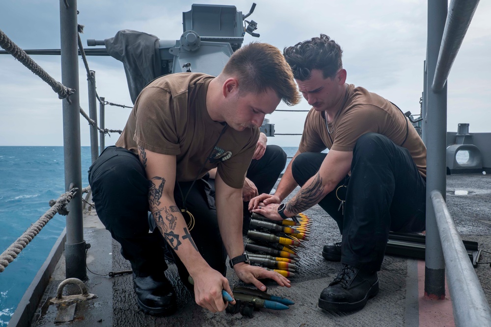 USS Carl Vinson (CVN 70) Sailors Conduct Ammo Reload