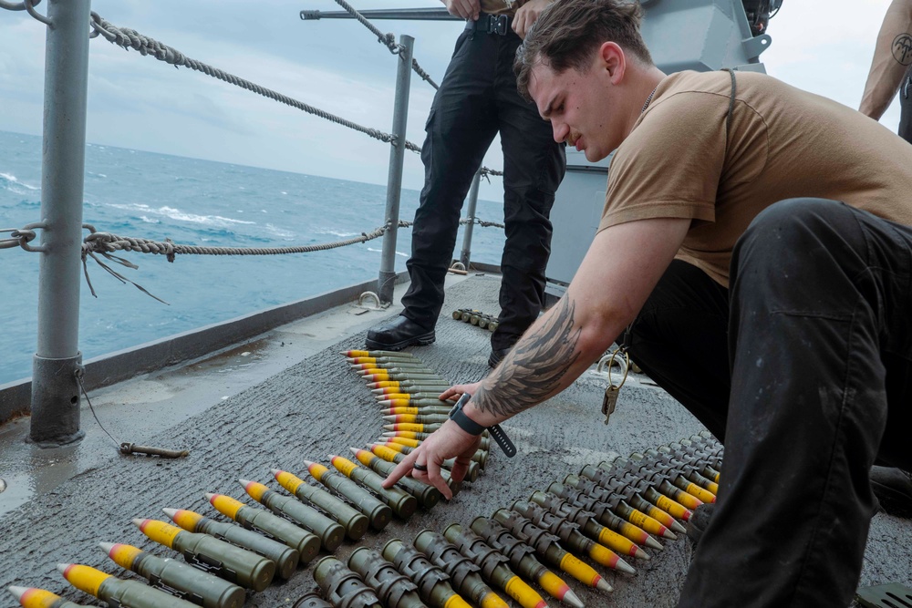 USS Carl Vinson (CVN 70) Sailors Conduct Ammo Reload