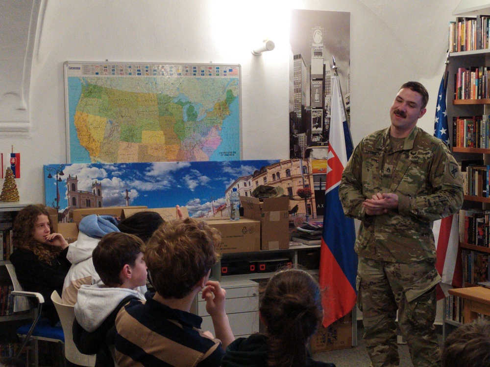 Civil Affairs conduct community engagement with Slovak Youth