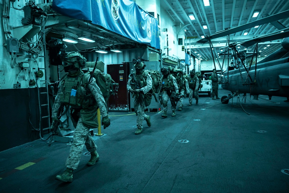 Bravo Co, BLT 1/5 Departs USS Boxer for Airfield Seizure Mission