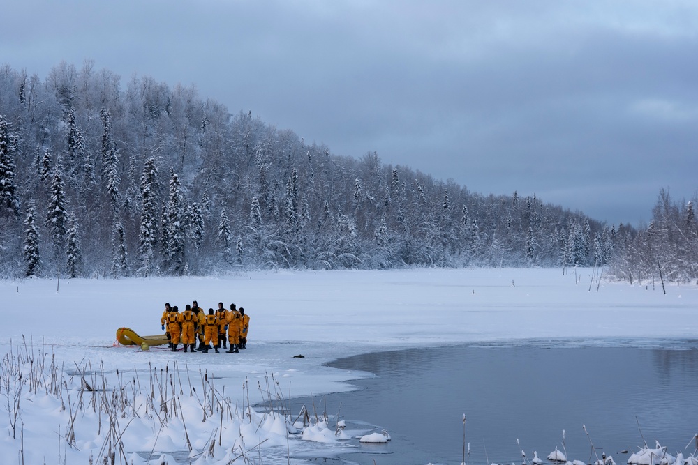 Alaska firefighters learn ice-rescue skills