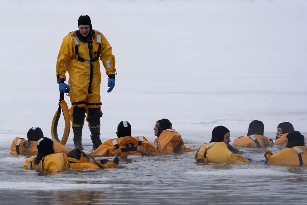 Alaska firefighters learn ice-rescue skills