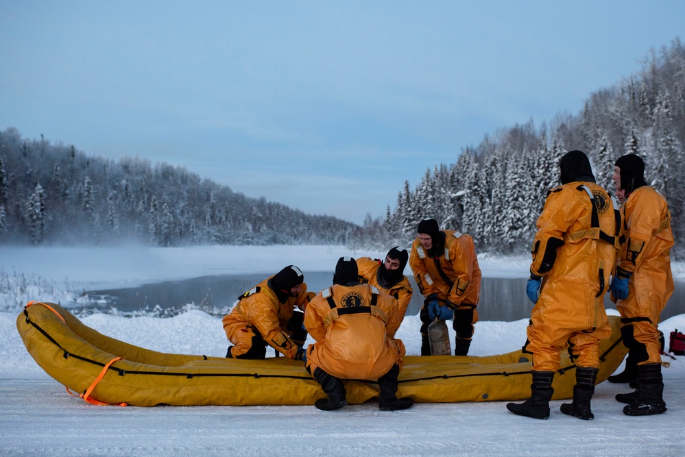 Alaska firefighters learn ice-rescue skills