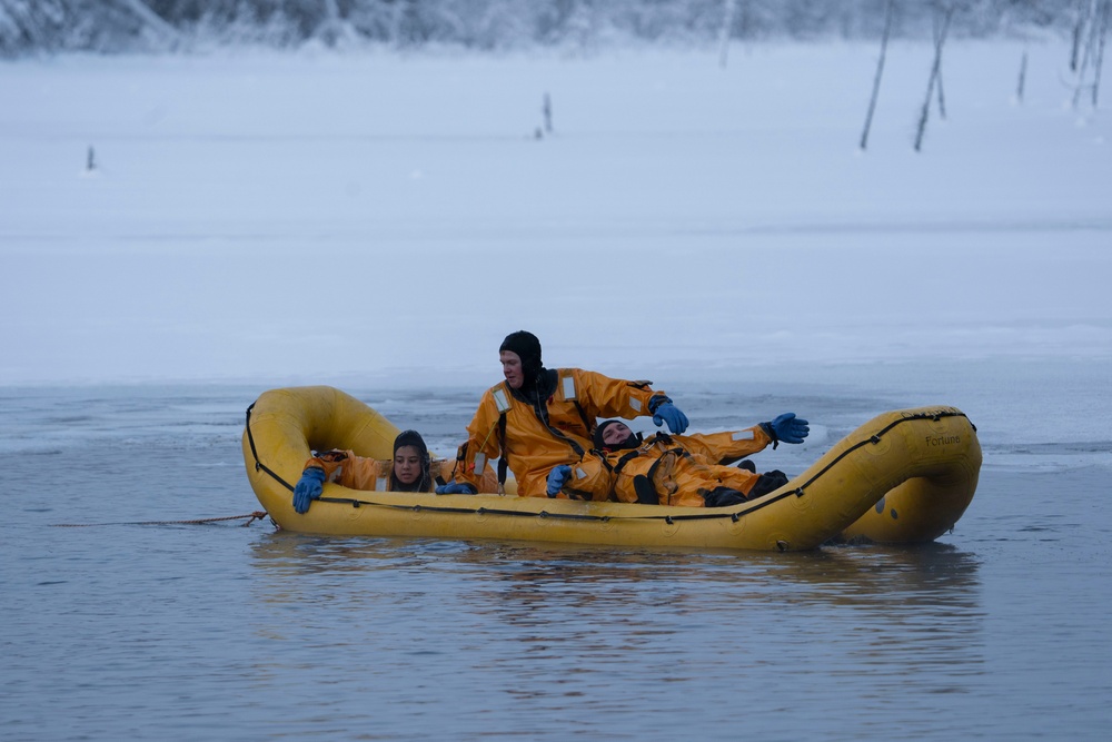 Alaska firefighters learn ice-rescue skills