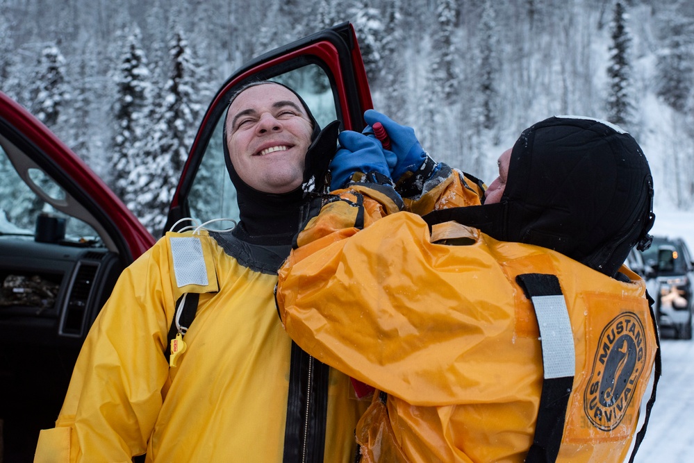 Alaska firefighters learn ice-rescue skills