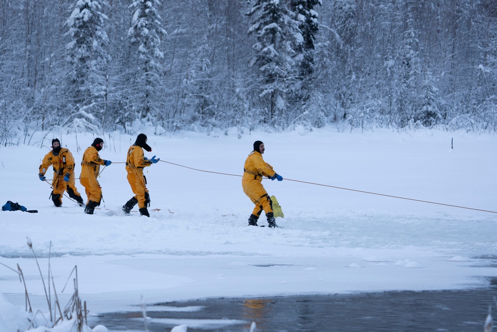 Alaska firefighters learn ice-rescue skills