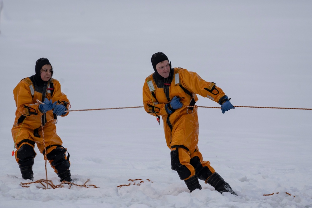 Alaska firefighters learn ice-rescue skills