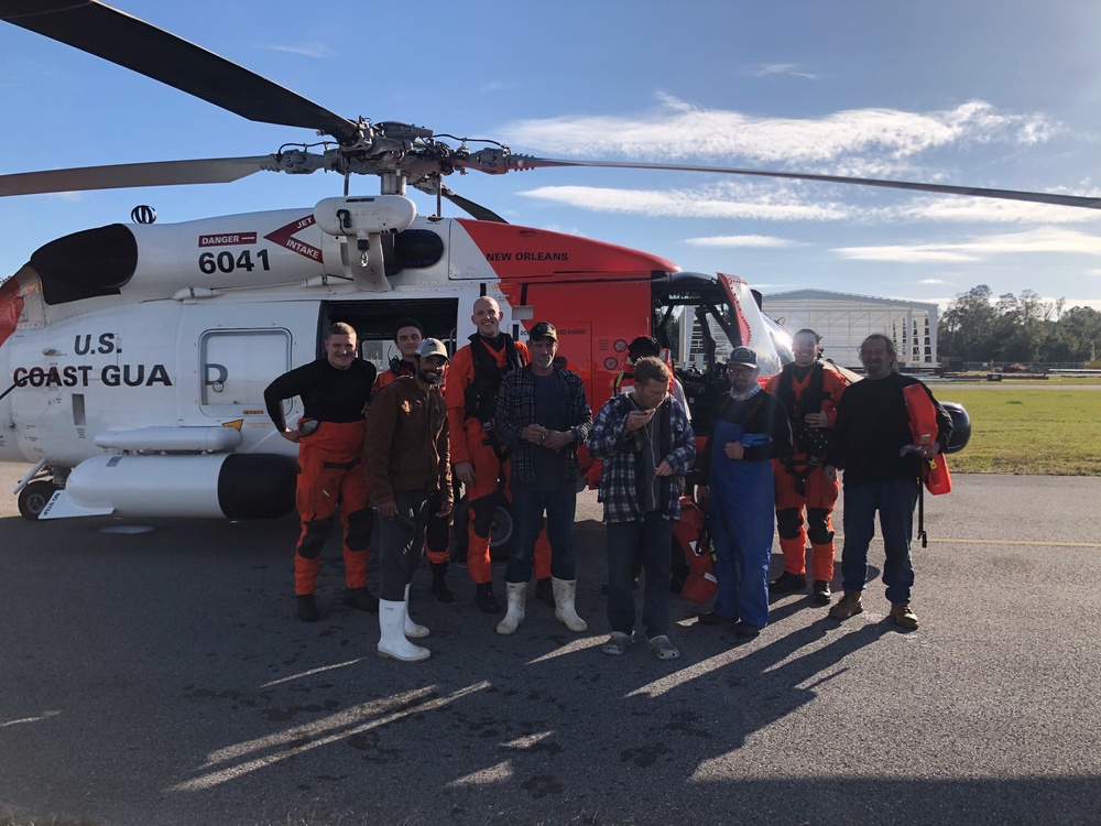 Coast Guard rescues six people from two disabled fishing vessels 70 miles east of Venice, La.