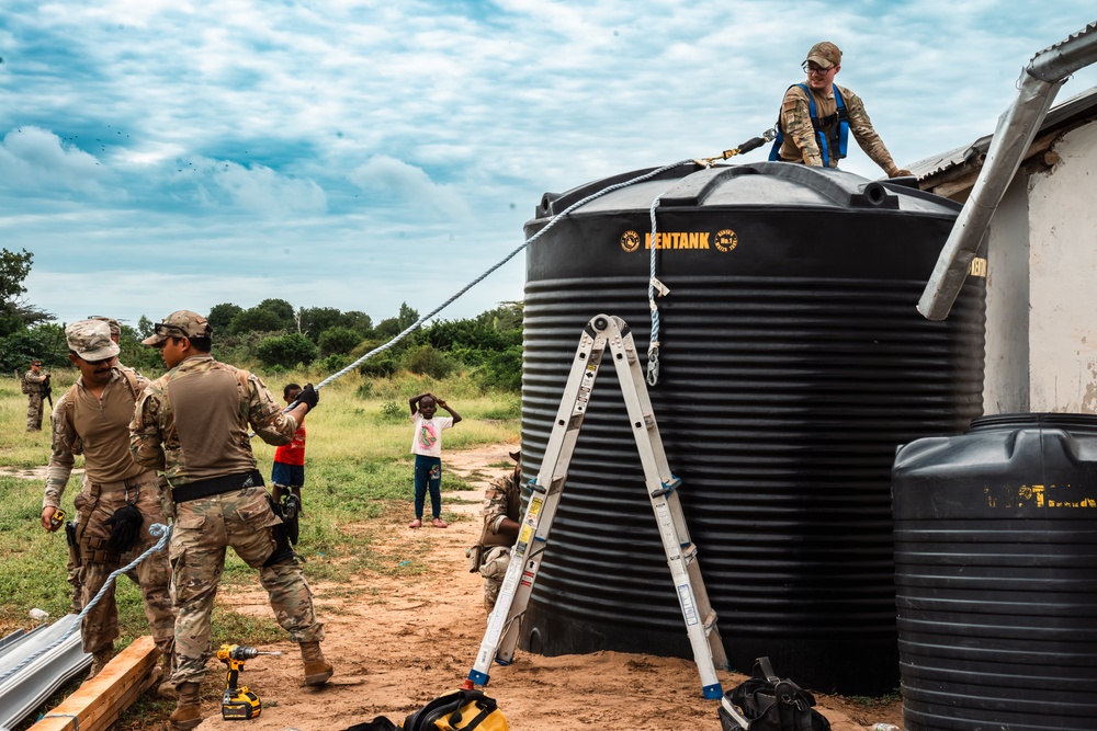 475th EABS CA and CE Units Install Water Systems at Magogoni Primary School