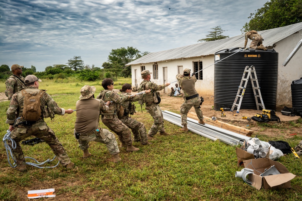 475th EABS CA and CE Units Install Water Systems at Magogoni Primary School