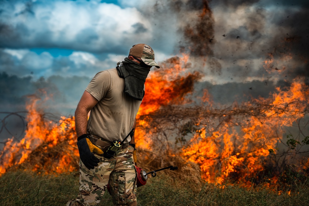 Manda Bay Fire Conducts Controlled Burn