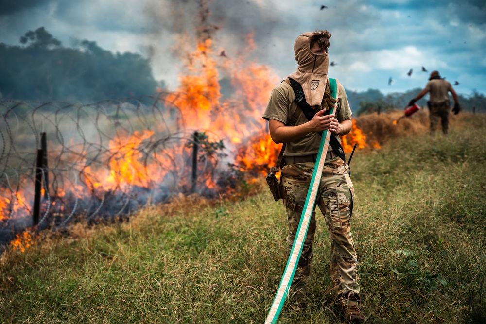 Manda Bay Fire Conducts Controlled Burn