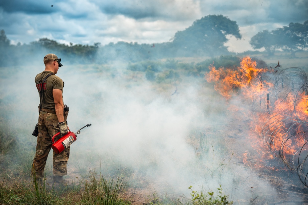 Manda Bay Fire Conducts Controlled Burn