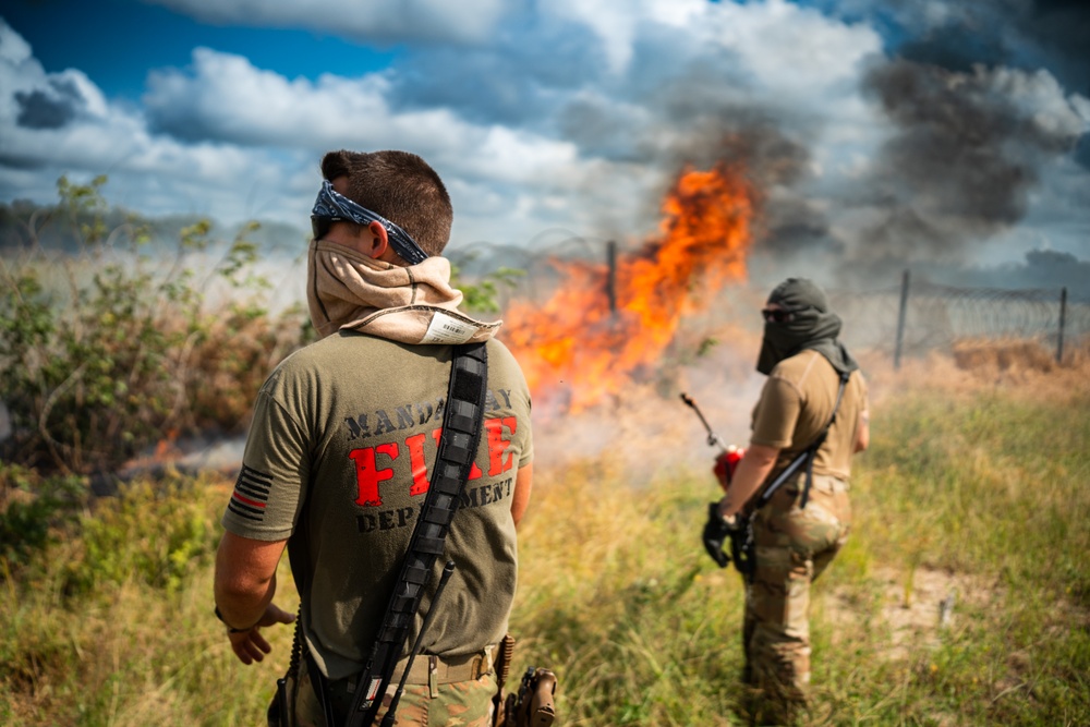 Manda Bay Fire Conducts Controlled Burn