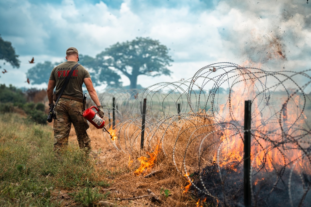 Manda Bay Fire Conducts Controlled Burn