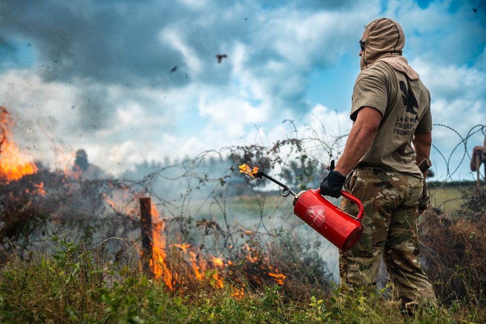 Manda Bay Fire Conducts Controlled Burn