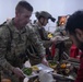 Commander shares Christmas dinner with frontline troops