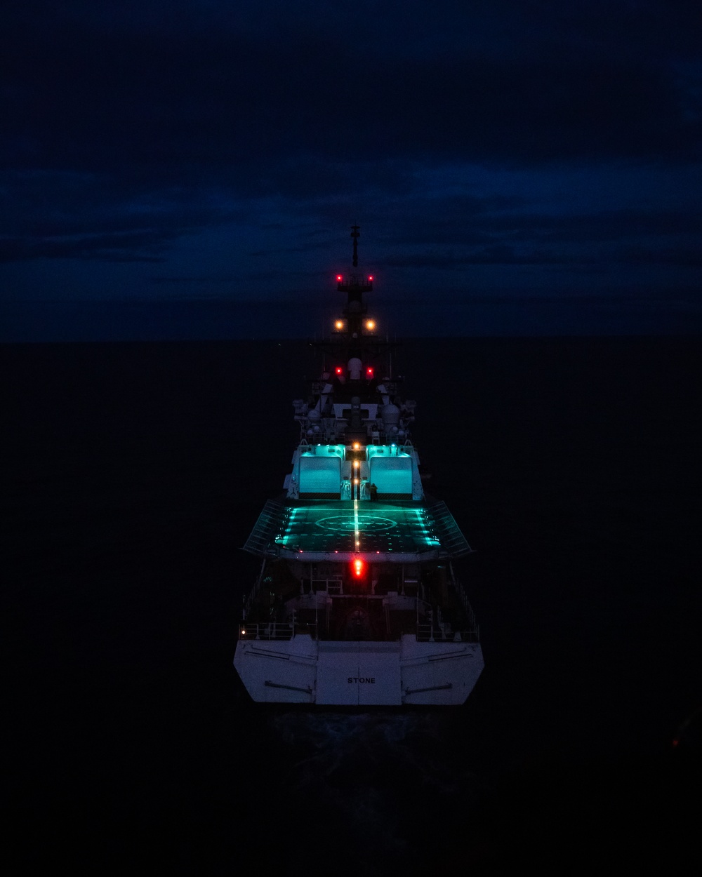 Night Ship landings on USCGC Stone (WMSL-758)