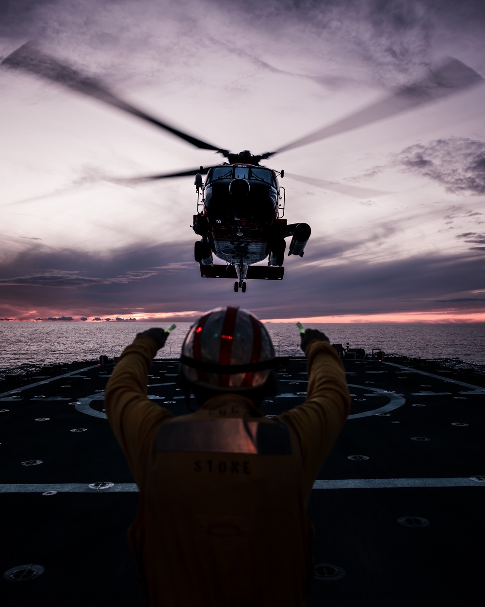 Helo operations with USCGC Stone (WMSL 758)