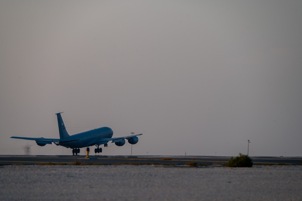 KC-135 Stratotanker and C-17 Globemaster III continue to support flying operations in CENTCOM