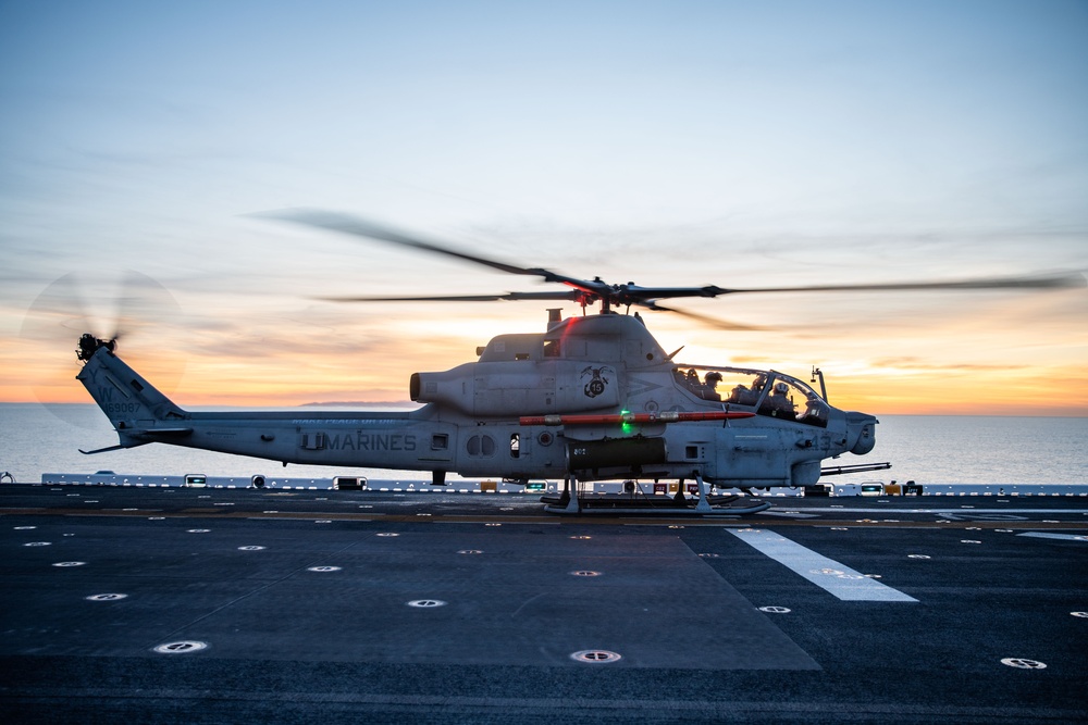 VMFA-225, VMM-165 Launch from USS Boxer for Expeditionary Strike