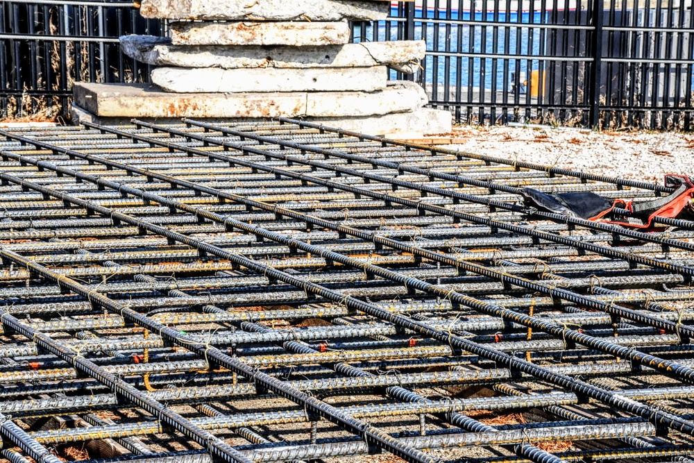 Rebar is prepped and ready for placement for the Chicago Harbor Lock floor construction