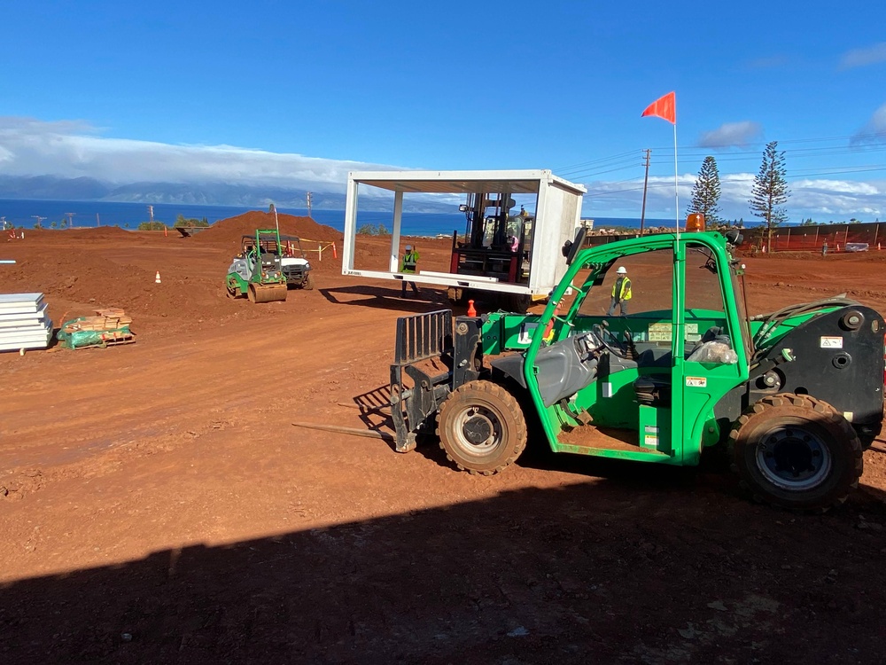 Construction of temporary school continues in Lahaina