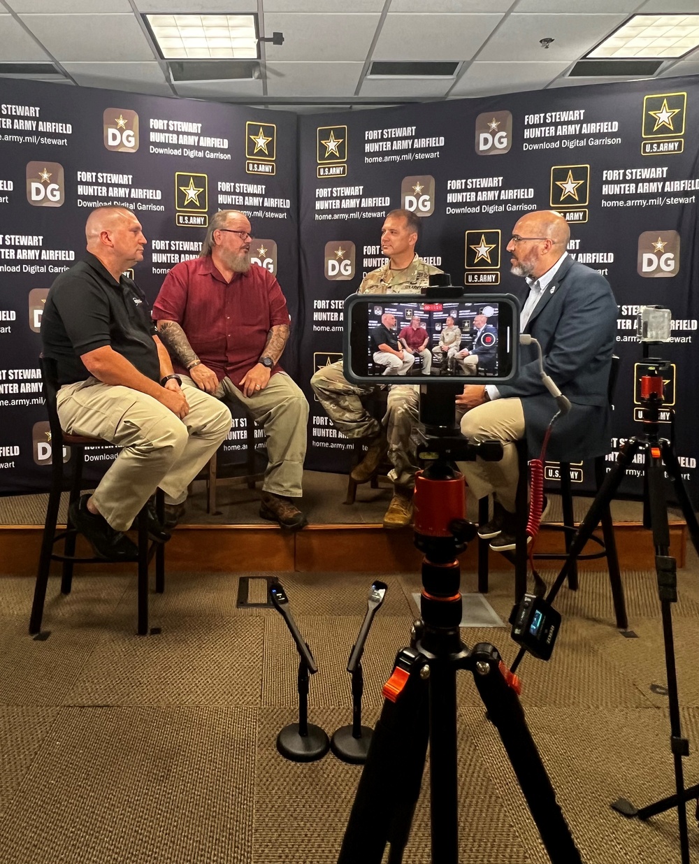 A look behind the lens: Garrison Commander participates in severe weather town hall filming