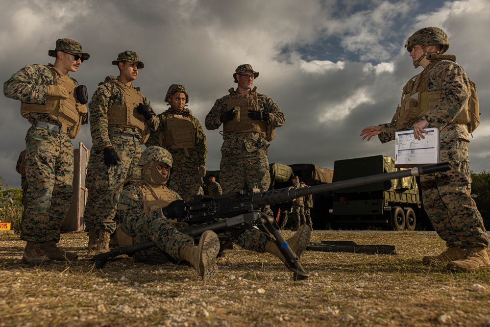 U.S. Marines with 3rd Maintenance Battalion conduct a .50 Caliber Machine Gun Range