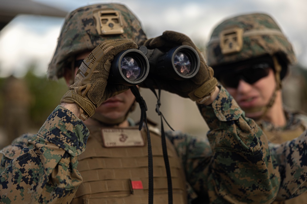 U.S. Marines with 3rd Maintenance Battalion conduct a .50 Caliber Machine Gun Range