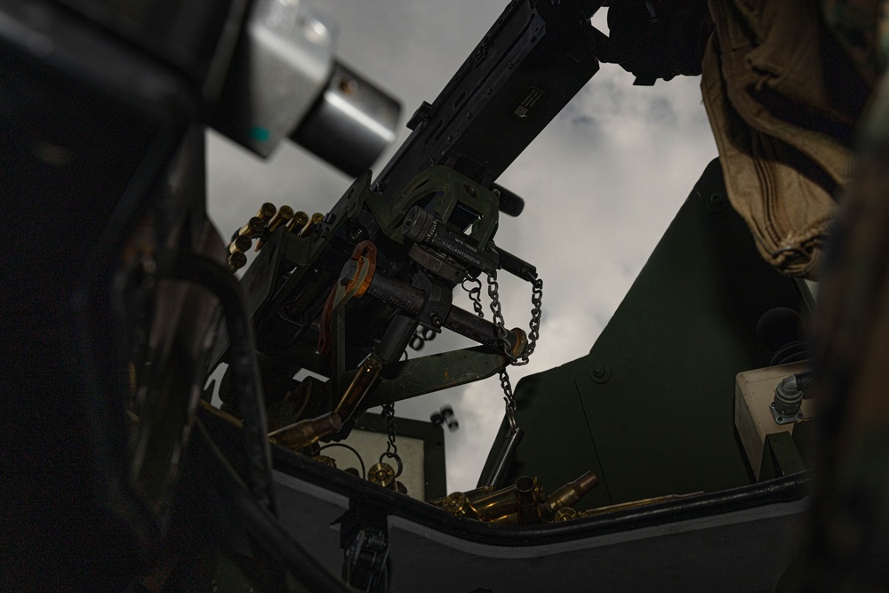 U.S. Marines with 3rd Maintenance Battalion conduct a .50 Caliber Machine Gun Range