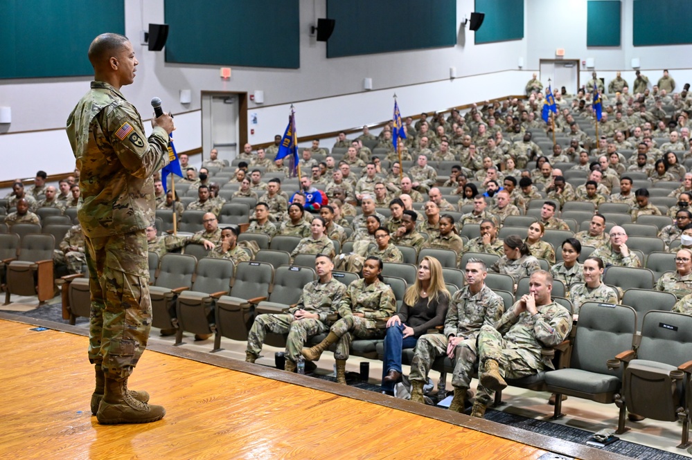 Brig. Gen. Aaron R. Dean II addresses 2023 award winners