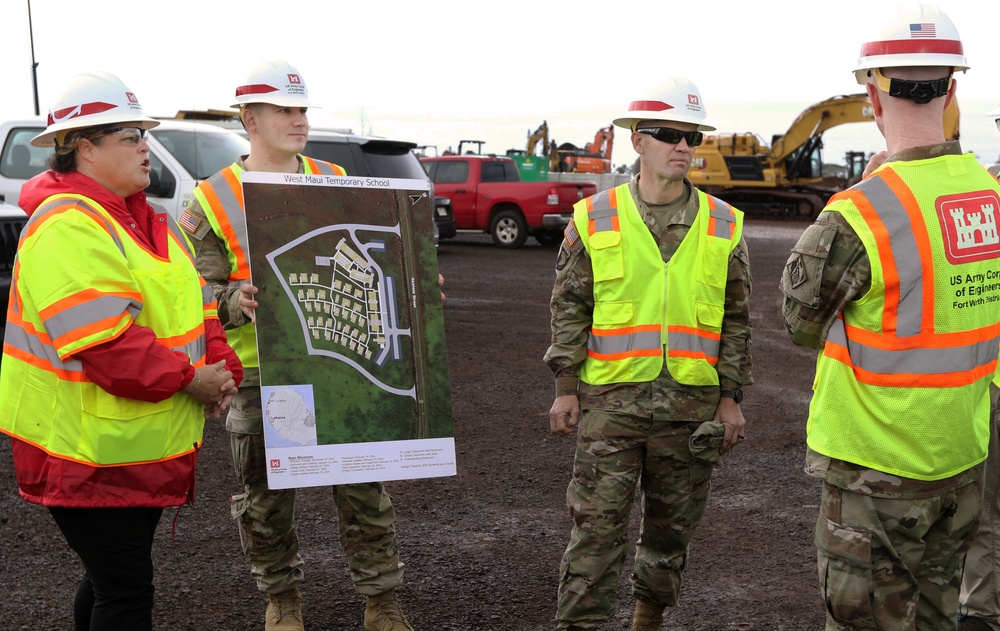 Pacific Ocean Division Commander receives update on temporary school construction in Lahaina