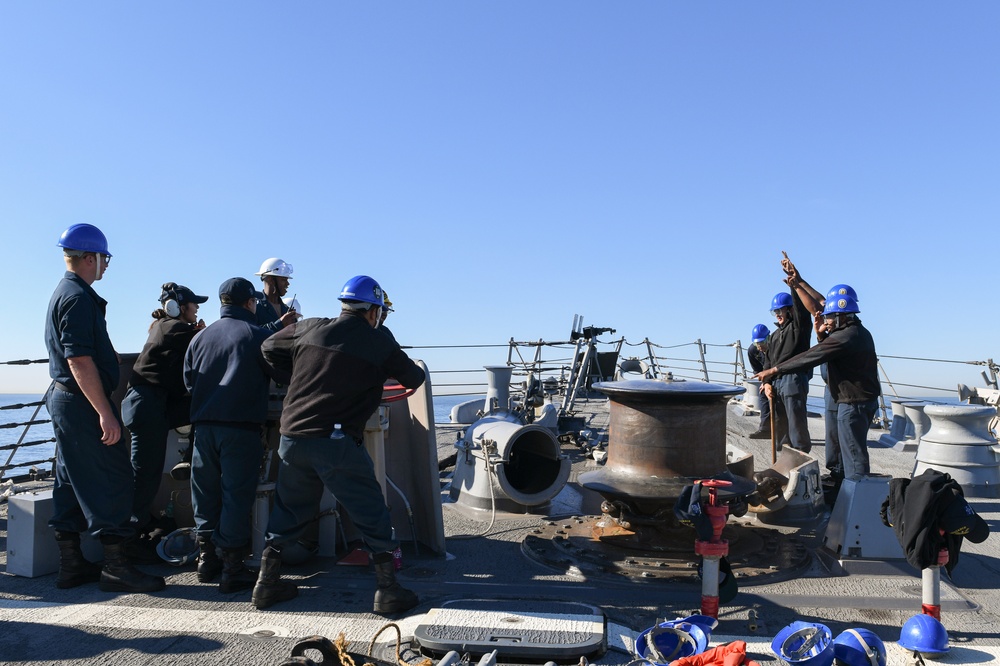 USS Spruance conducts material inspection