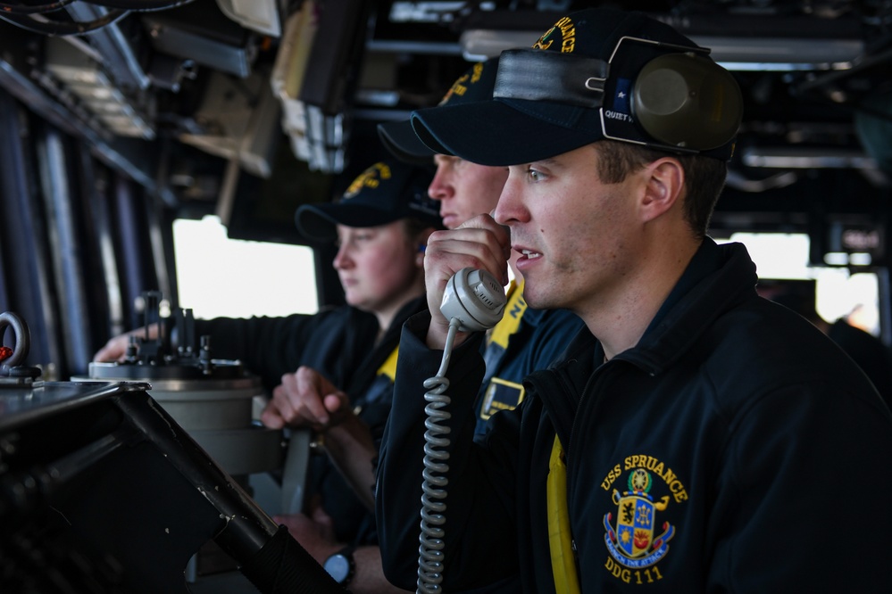 USS Spruance conducts material inspection