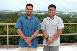 Kindred spirits Roy Carter and Eric Ayangco at the Shipboard Electronic Systems Evaluation Facility at Naval Base Guam