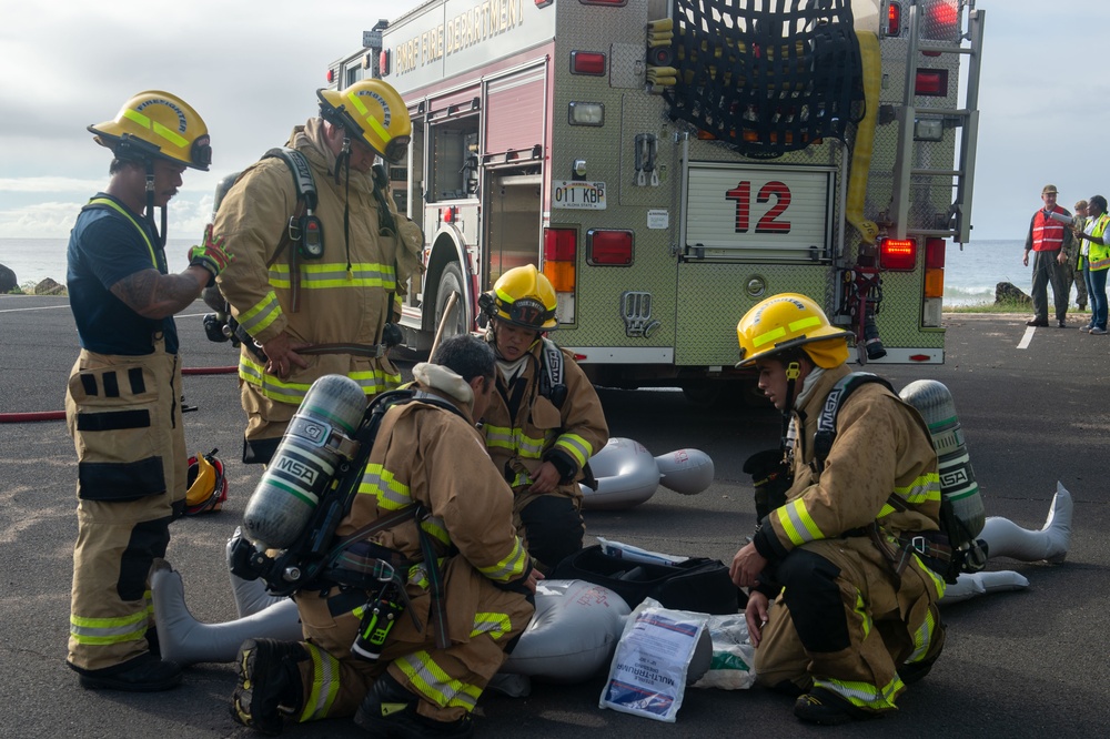 Barking Sands Fire and Emergency Services Complete Crash Exercise.