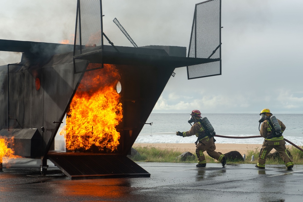 Barking Sands Fire and Emergency Services Complete Crash Exercise.