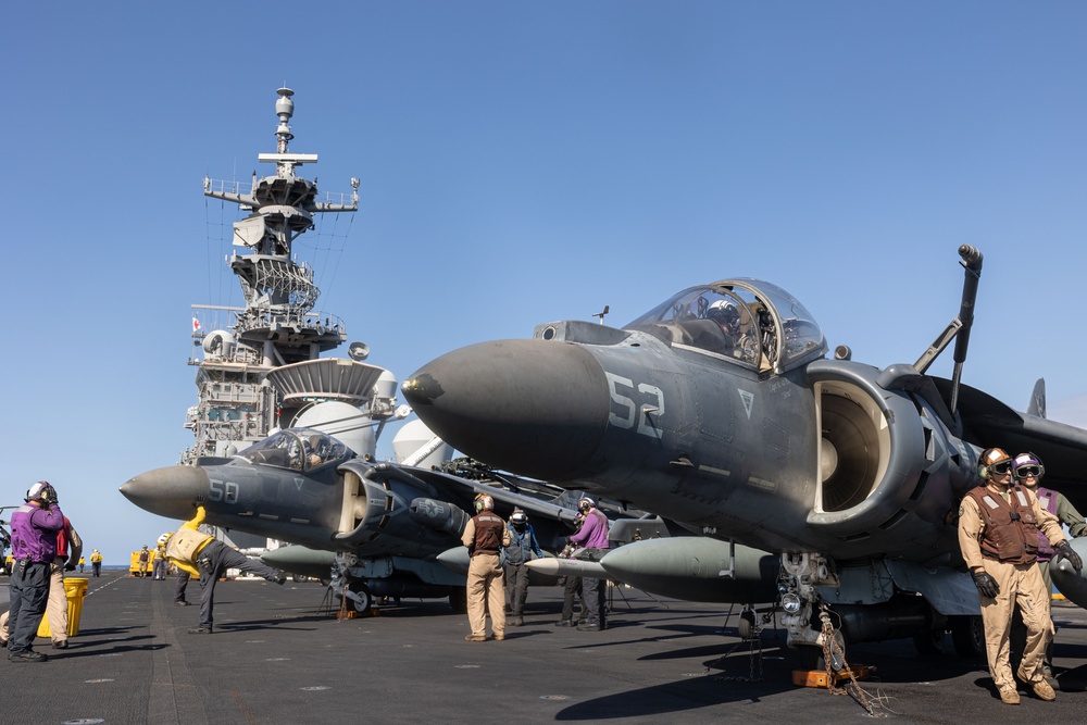 26th MEU(SOC) Harriers Conduct Flight Ops within 5th Fleet AO