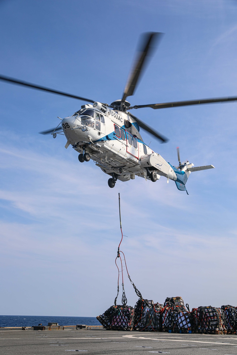 USS Carter Hall (LSD 50) Conducts Vertical Replenishment, Nov. 18, 2023