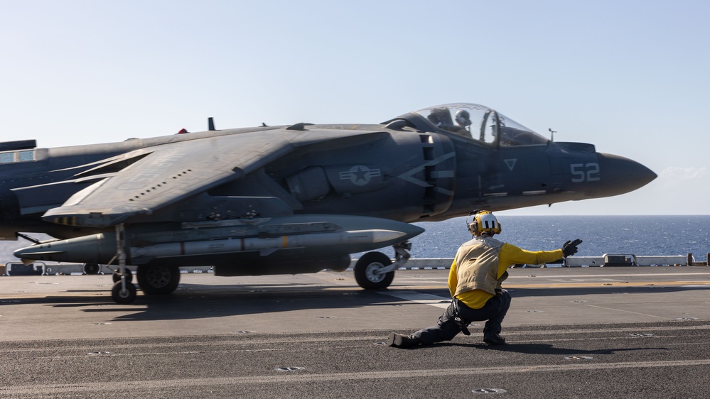 26th MEU(SOC) Harriers Conduct Flight Ops within 5th Fleet AO