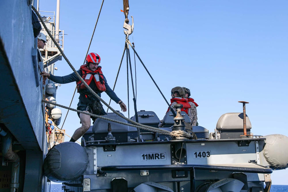 USS Carter Hall (LSD 50) Conducts Small Boat Ops, Nov. 17, 2023