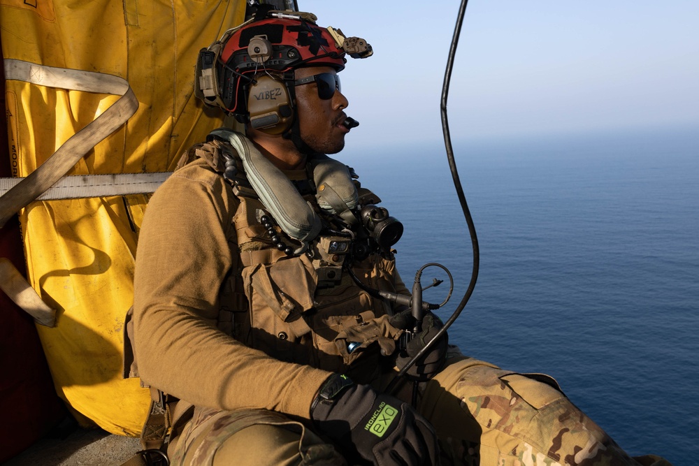 USS BATAAN PERFORMS SAR JUMP EXCERCISE