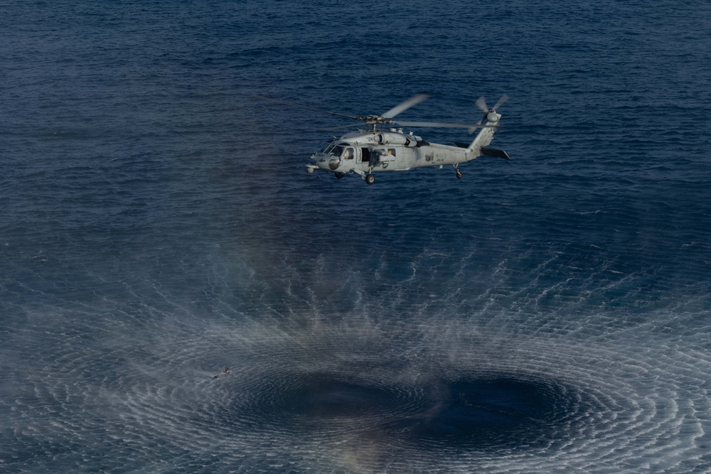 USS BATAAN PERFORMS SAR JUMP EXCERCISE