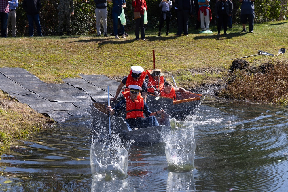 Maritime Supplier Operations’ Spinacher cruises to victory at Navy Birthday Cardboard Regatta