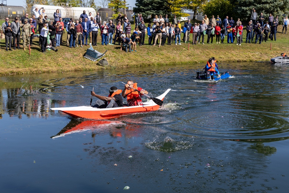 Maritime Supplier Operations’ Spinacher cruises to victory at Navy Birthday Cardboard Regatta