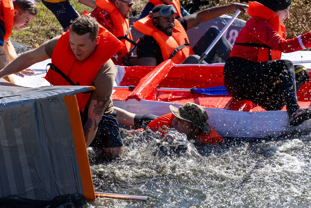 Maritime Supplier Operations’ Spinacher cruises to victory at Navy Birthday Cardboard Regatta