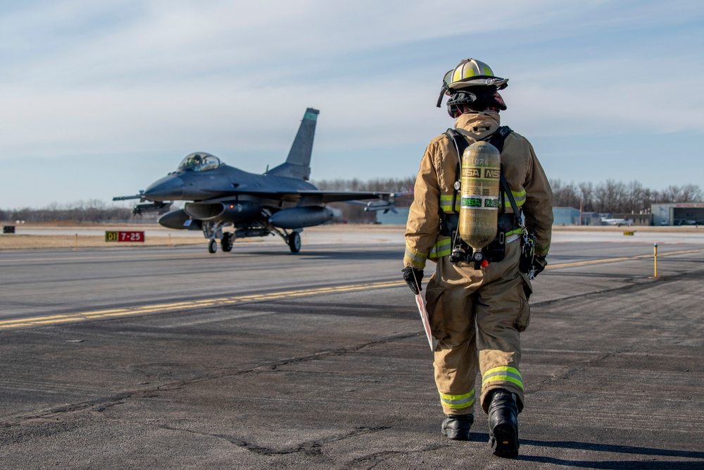 Firefighter Train for Aircraft Recovery