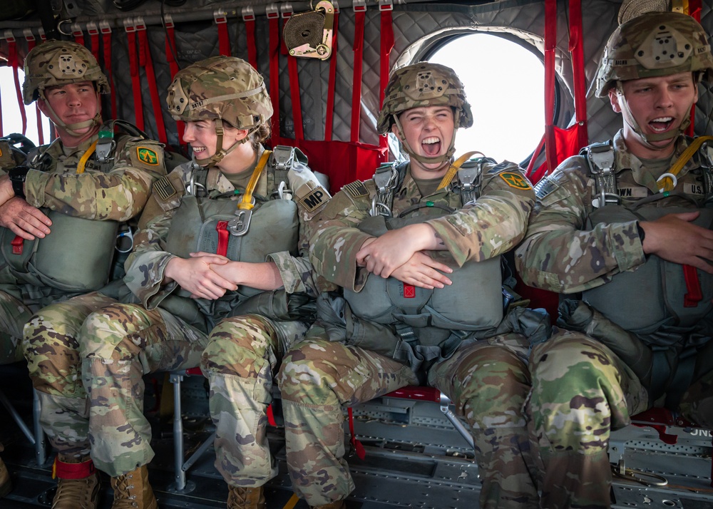 Military Police regimental jump at Fort Leonard Wood, Missouri