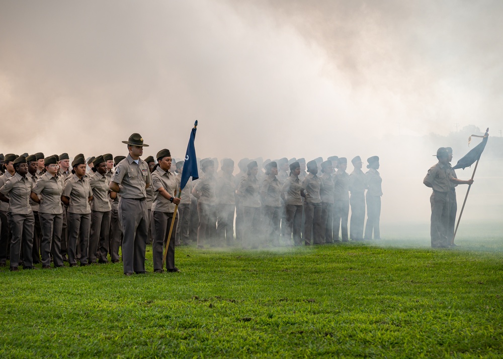 Soldiers graduate basic combat training.